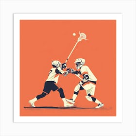 Two Lacrosse Players In Action 3 Art Print