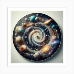 Solar System Wall Clock Art Print
