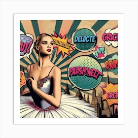 Ballet, pop art 1 Art Print