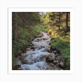 Stream In The Mountains Art Print