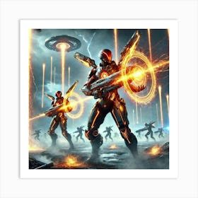 A Sci Fi Depiction Of Plasma Javelins Art Print