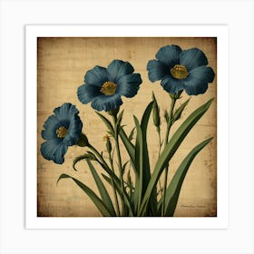 Default Flax3 Floral Botanical Vintage Poster Flower Canvas Pr 1 Art Print