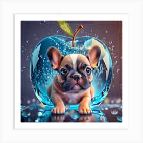 French Bulldog In Water 2 Art Print