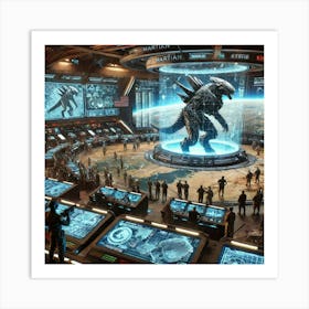 A Detailed Futuristic Scene Showing The Martian De 1 Art Print