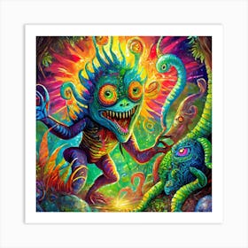 Psychedelic Monsters 4 Art Print