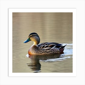 Duck Swimming Art Print