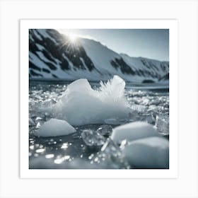 Icy outdoor mountains Art Print