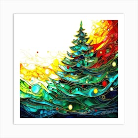 Oh Christmas Tree - Decorated Xmas Tree Art Print