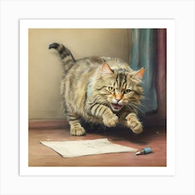 Cat Drawing 2 Art Print