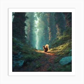 Squirrel In The Forest 68 Art Print