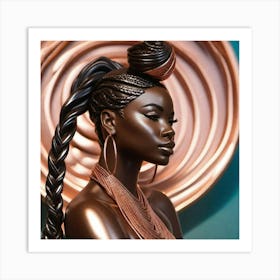 Ebony Woman With Braids 1 Art Print