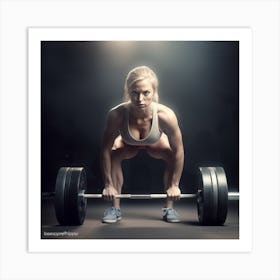 Woman Lifting Weights Art Print