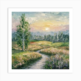 Sunset In The Meadow Art Print