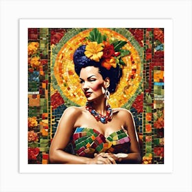 Mosaic Art capturing the essence of carmen miranda 4 Art Print