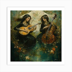 Two Violinists Art Print