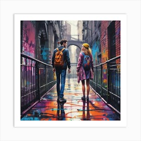 'Love In The Rain' Art Print