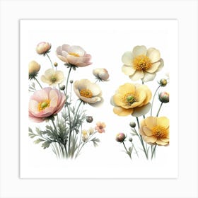 Flowers of buttercup 3 Art Print