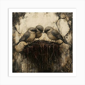 Birds In The Nest Art Print