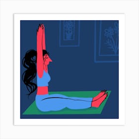 Yoga At Home Square Art Print