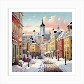 City In Winter Art Print