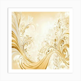 Gold Floral Background 2 Art Print