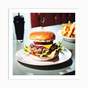 Burger And Fries 3 Art Print