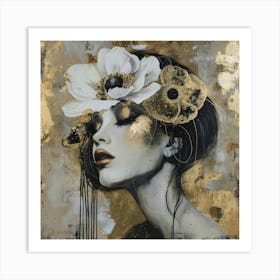 Gold And White Art Print