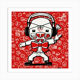 Keith Harring Style Japanese Bape Graffiti Cartoon (5) Art Print