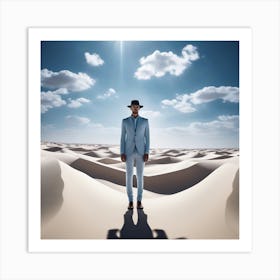 Man Standing In The Desert 12 Art Print