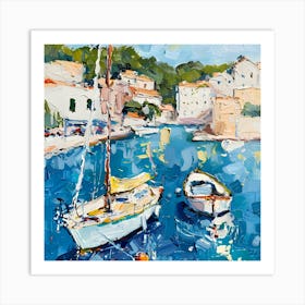 Boats In The Harbor  Art Print