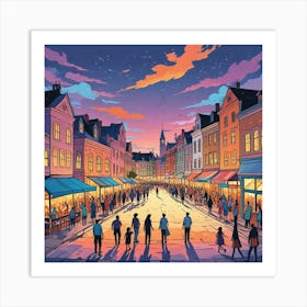 Cafe Terrace At Night (15) Art Print