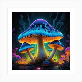 Psychedelic Mushrooms Art Print