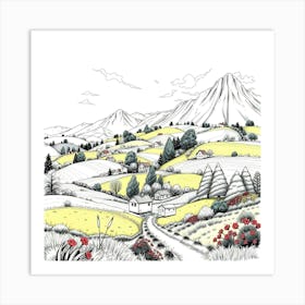 Nepali Landscape Art Print