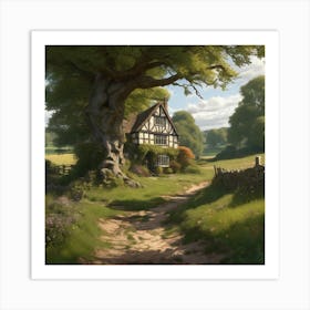 Cottage In The Woods Art Print