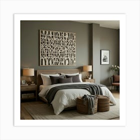 Grey Bedroom 4 Art Print