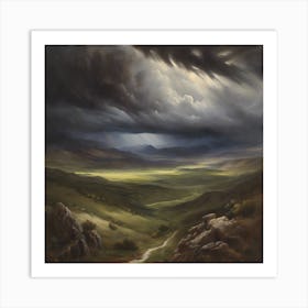 Storm Clouds Over The Valley Art Print