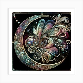 staging art, cresent and flower Art Print