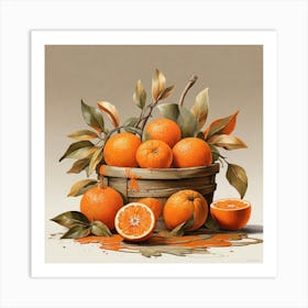 Oranges In A Basket Art Print