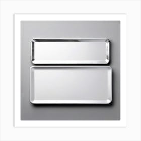 Silver Tray On Gray Background Art Print