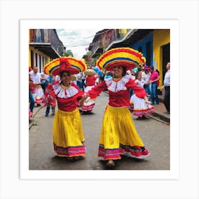 Ecuador Dancers Art Print