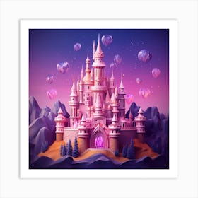 3d Princess Castle Art Print