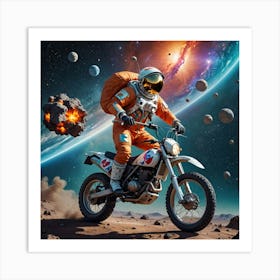 Moon Space Rider Art Print