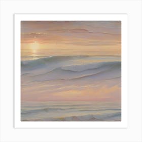 Sunset Over The Ocean 1 Art Print