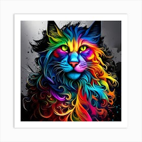 Purple Cat With Blue Eyes 11 Art Print