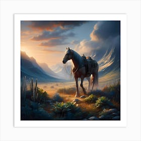 Horse In The Desert Art Print