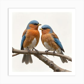 Photograph - Bluebirds On A Branch Art Print