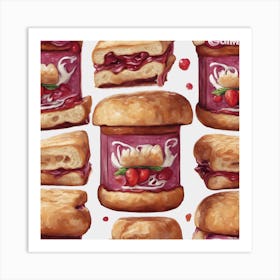 Jams And Jellies Candwich Pbj ( Bohemian Design ) Art Print