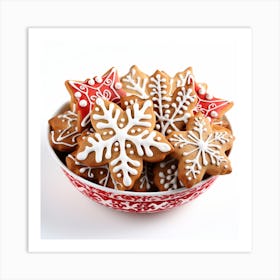 Christmas Cookies In A Bowl Art Print