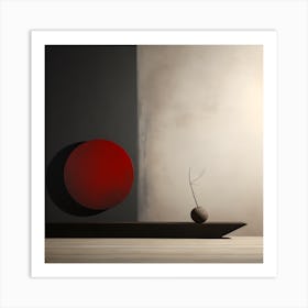 Abstract Red Circle Art Print