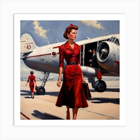 Lady In Red 1 Art Print